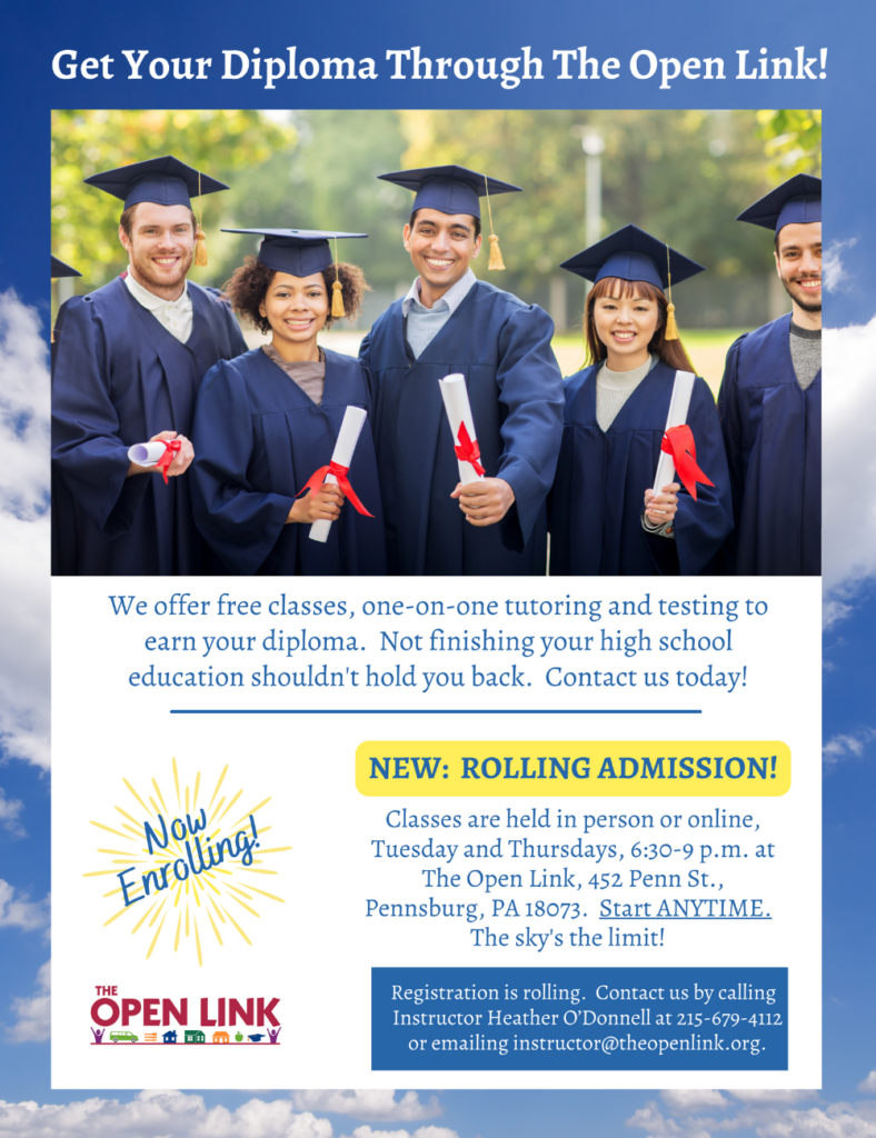 The Open Link High School Equivalency Program Fall Flyer 2023