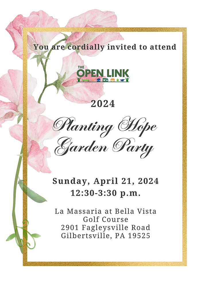 The Open Link: Planting Hope Garden Party 2024 Invitation (Front)